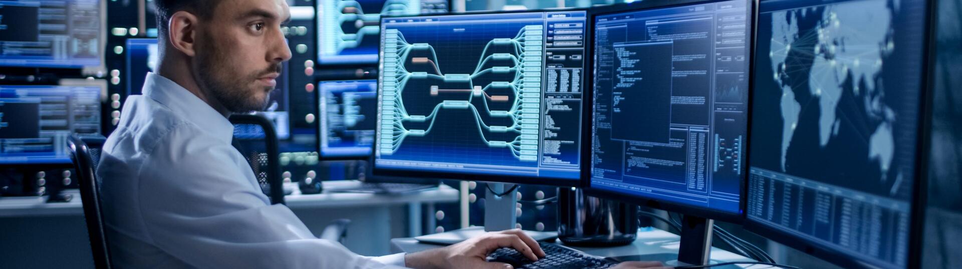 man at monitors
