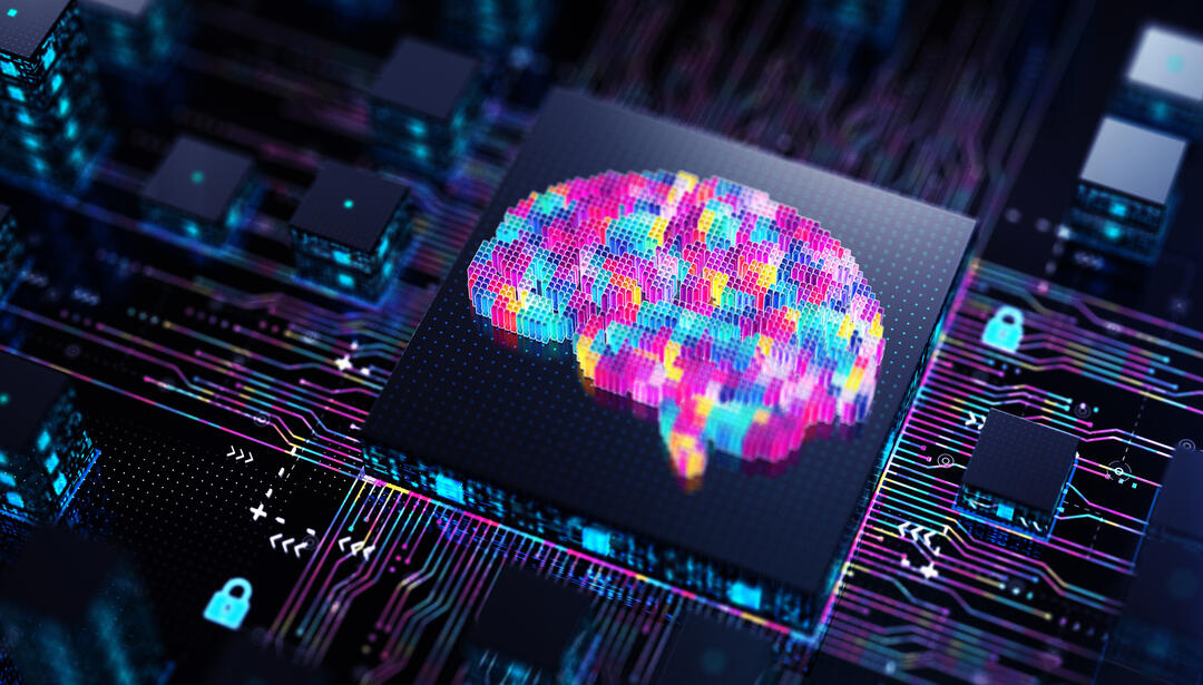 Brain AI Chip technology concept