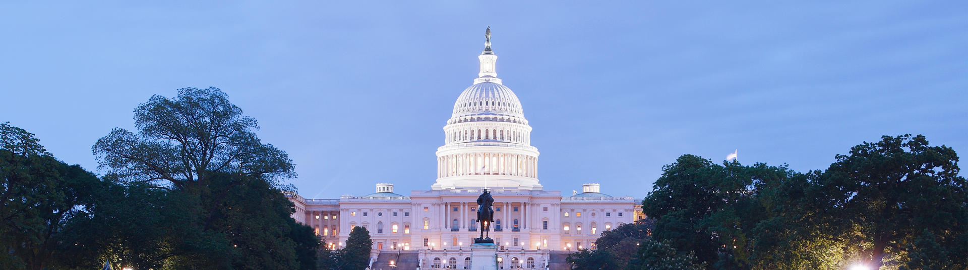 The U.S. Capitol at dusk