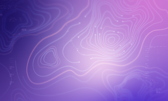geospatial map image against a purple background
