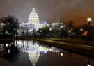 U.S. Capitol building at night