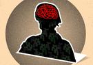 An illustration of a soldier with traumatic brain injury