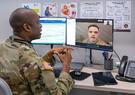 military doctor virtually meeting patient