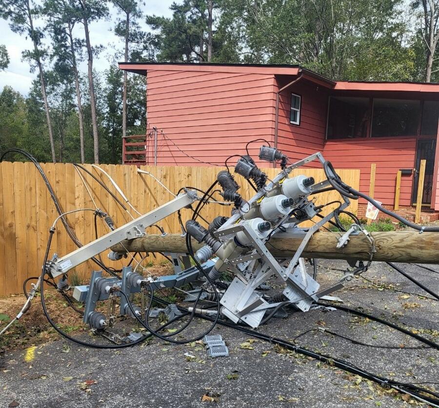 Downed power pole