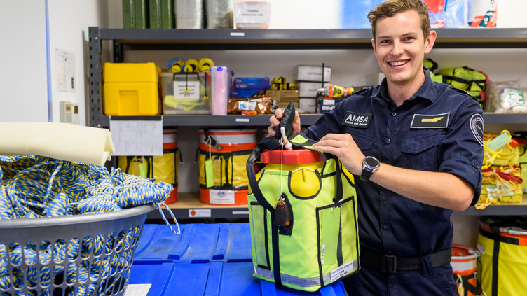 Man packing supplies